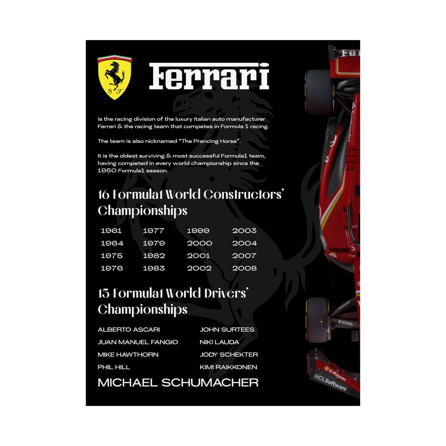 Ferrari - Metal Poster