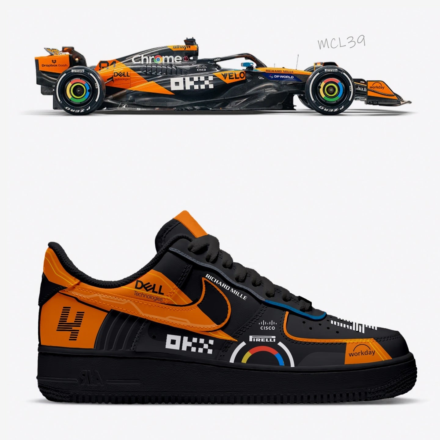 Lando Norris x McLaren F1 MCL39 // Nike Air Force 1 – 1lessidiot