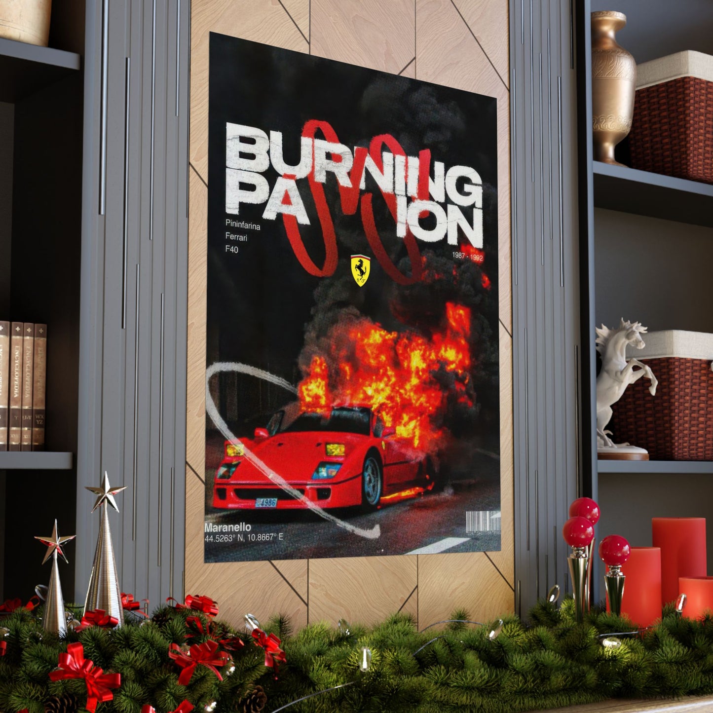Ferrari F40 Burning Passion - Vinyl Poster