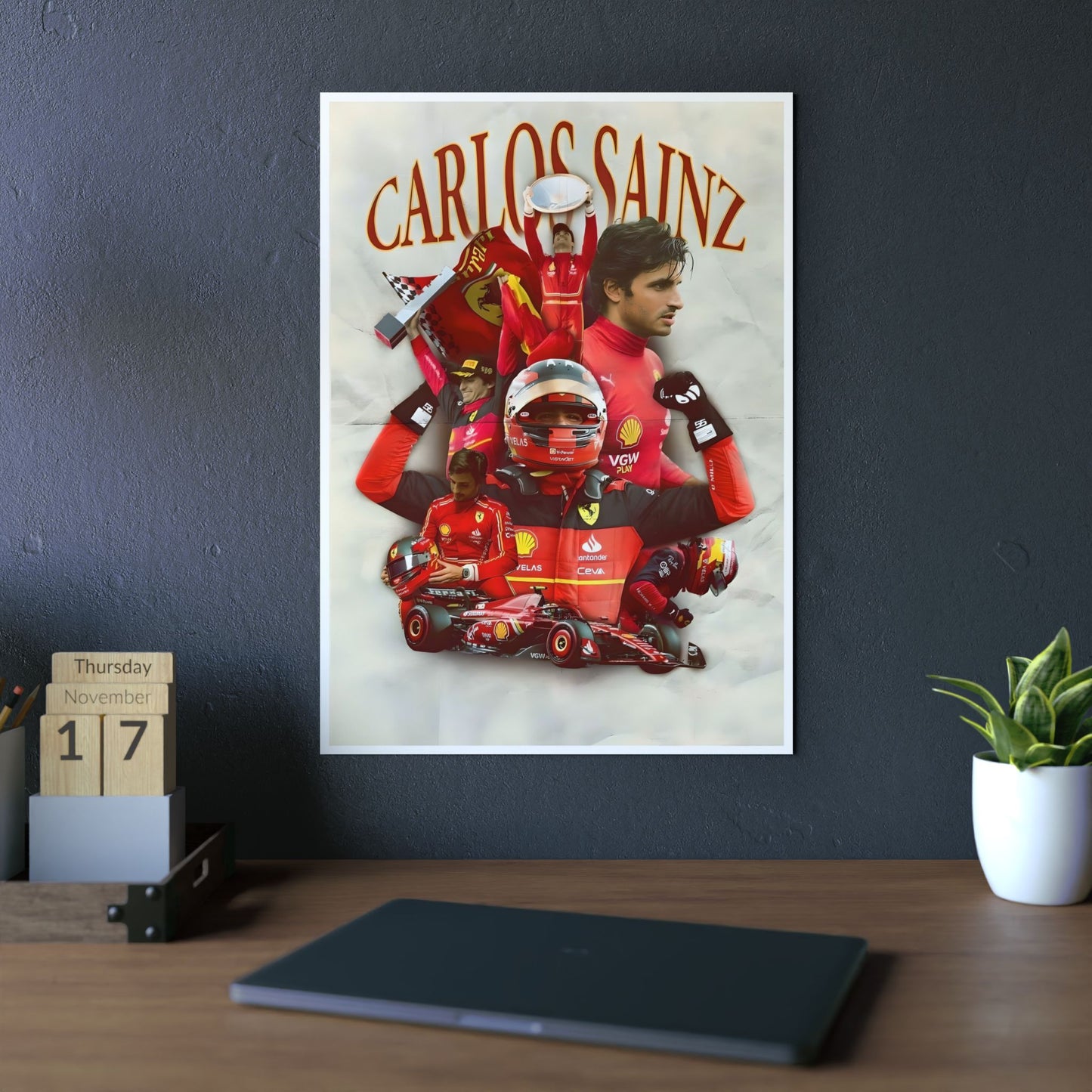 Carlos & Ferrari - Metal Poster