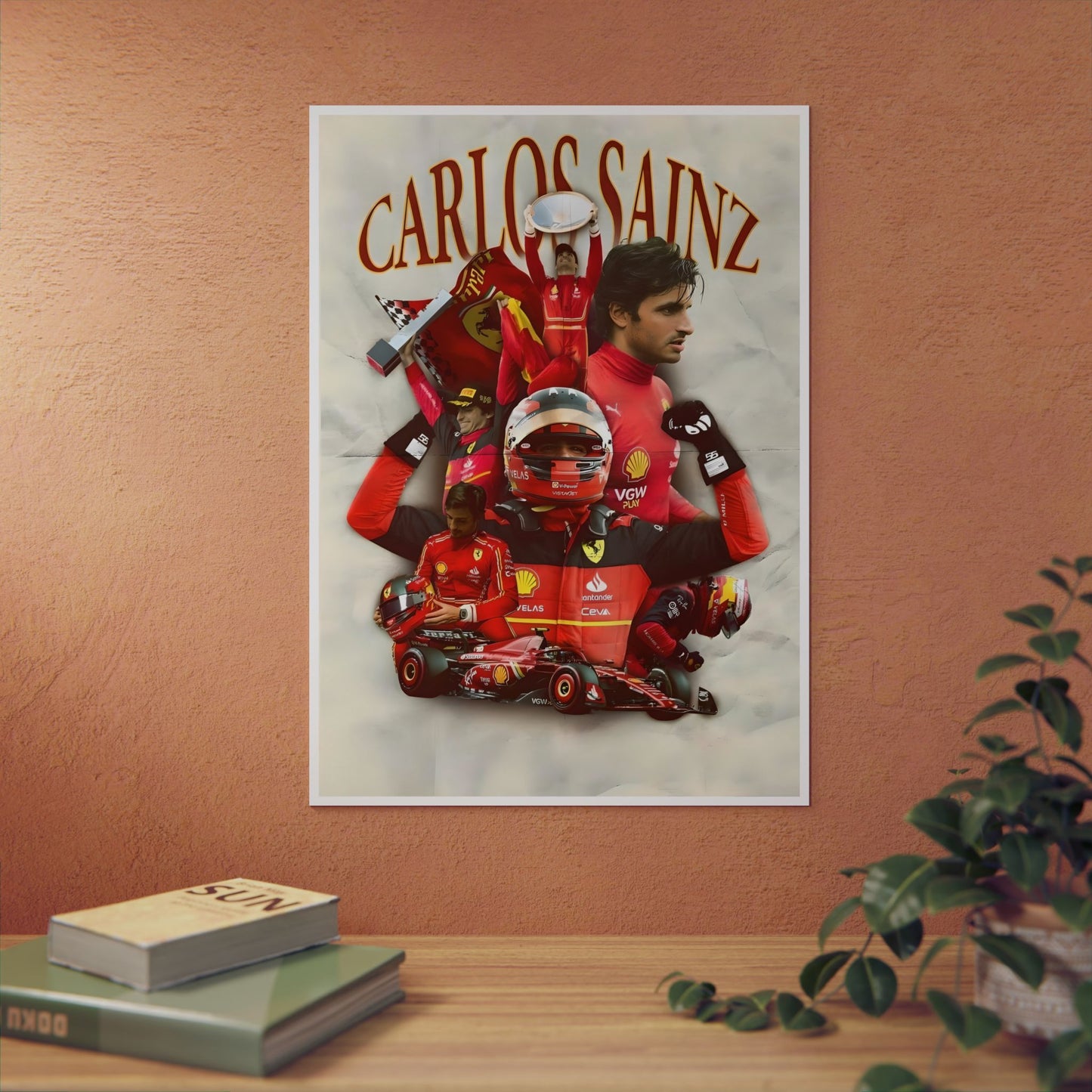 Carlos & Ferrari - Metal Poster