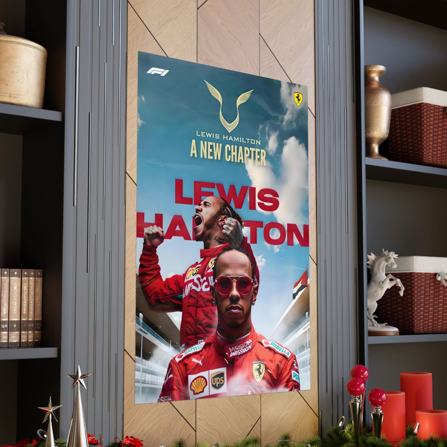 Hamilton x Ferrari - Vinyl Poster