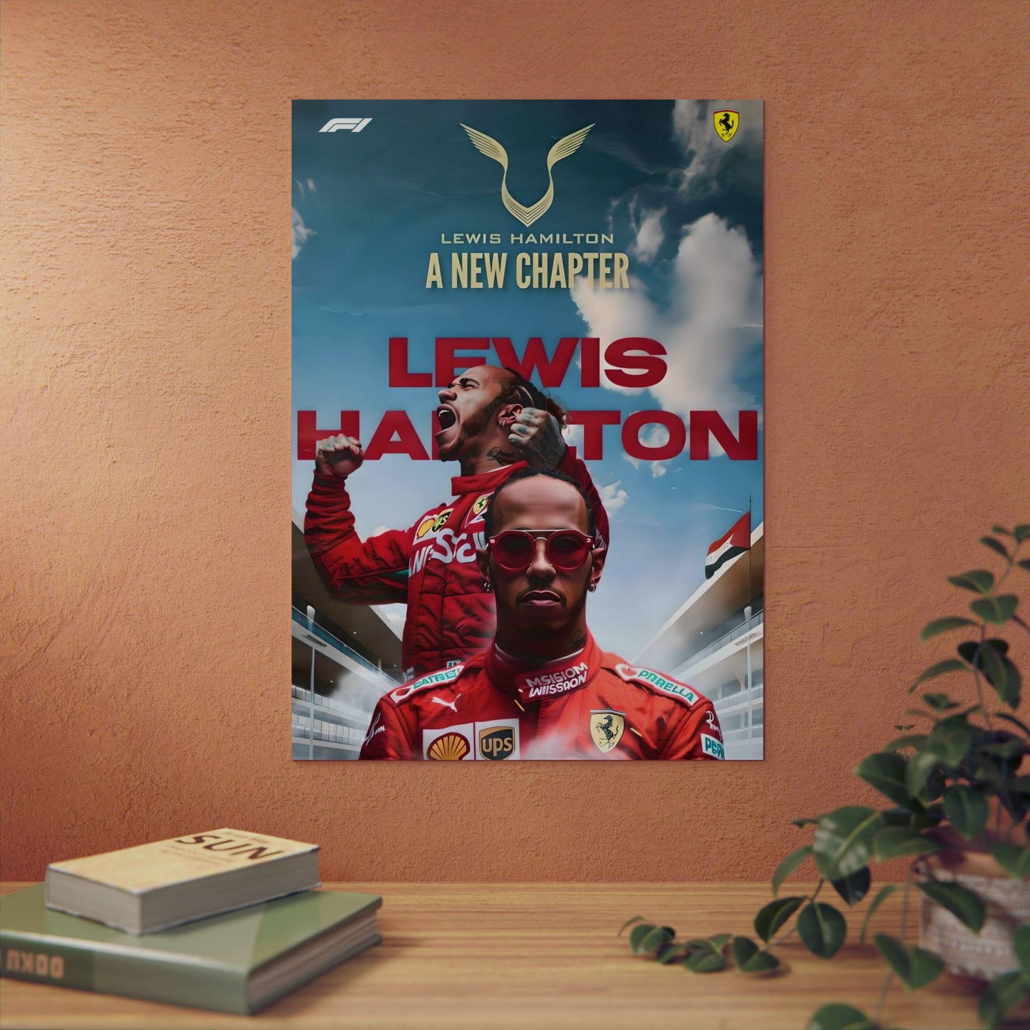 Hamilton x Ferrari - Metal Poster