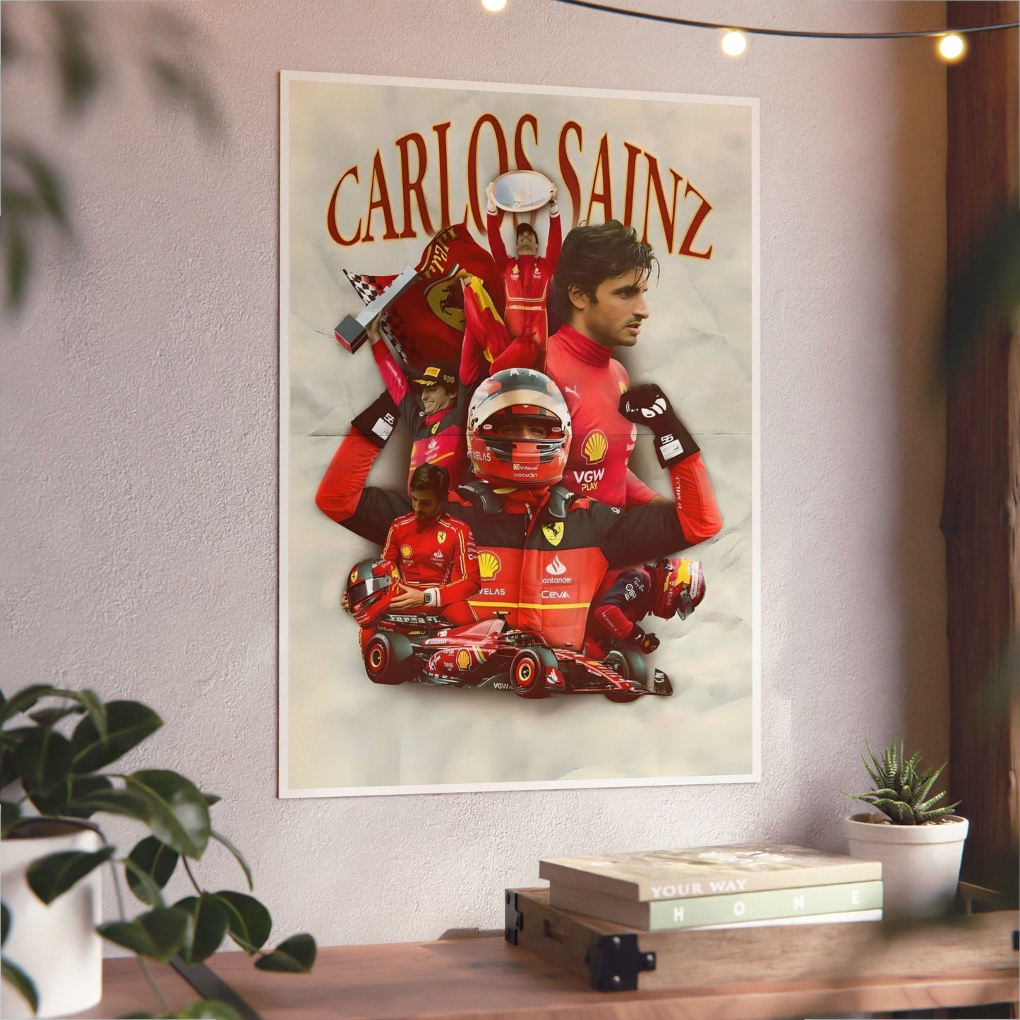 Carlos & Ferrari - Metal Poster