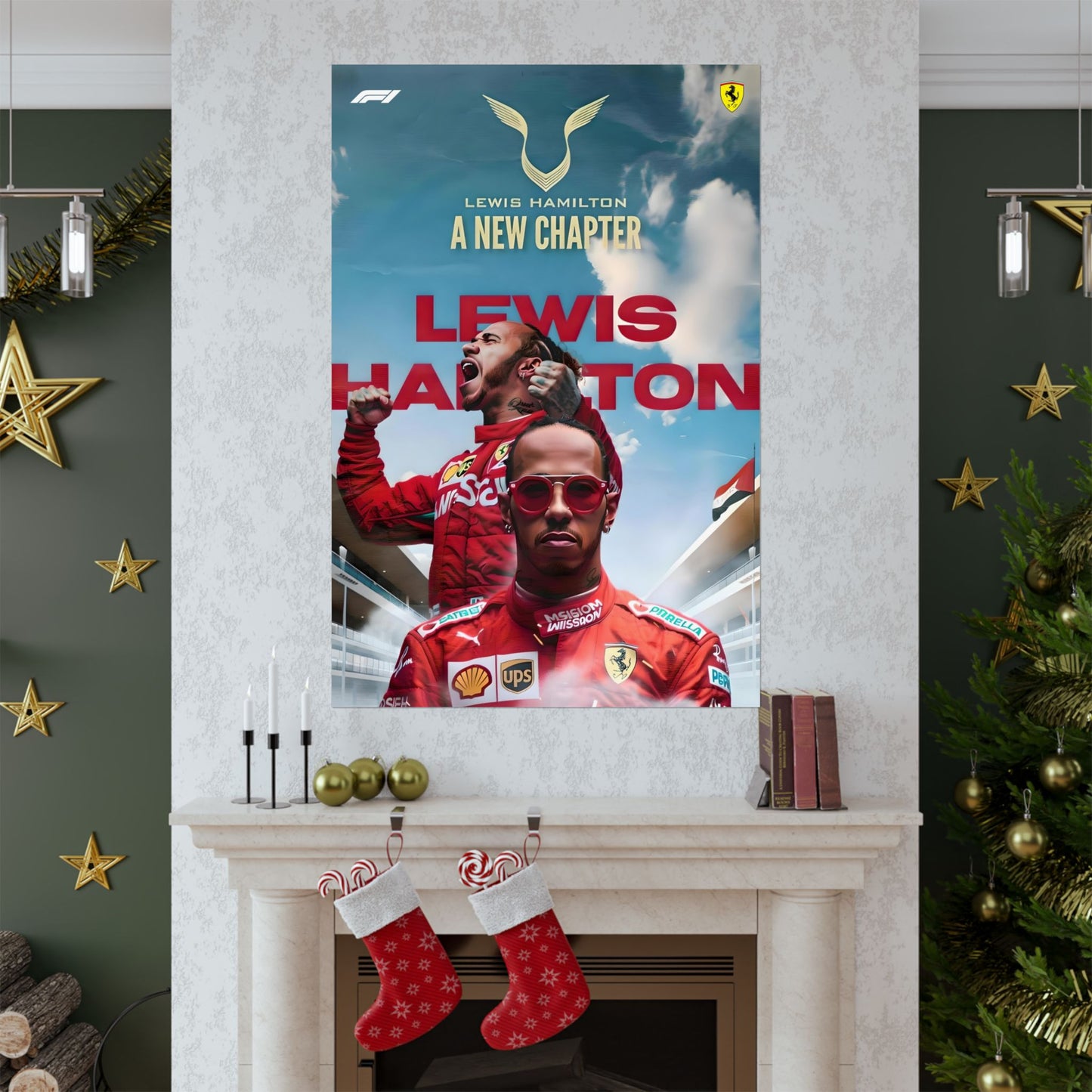 Hamilton x Ferrari - Vinyl Poster