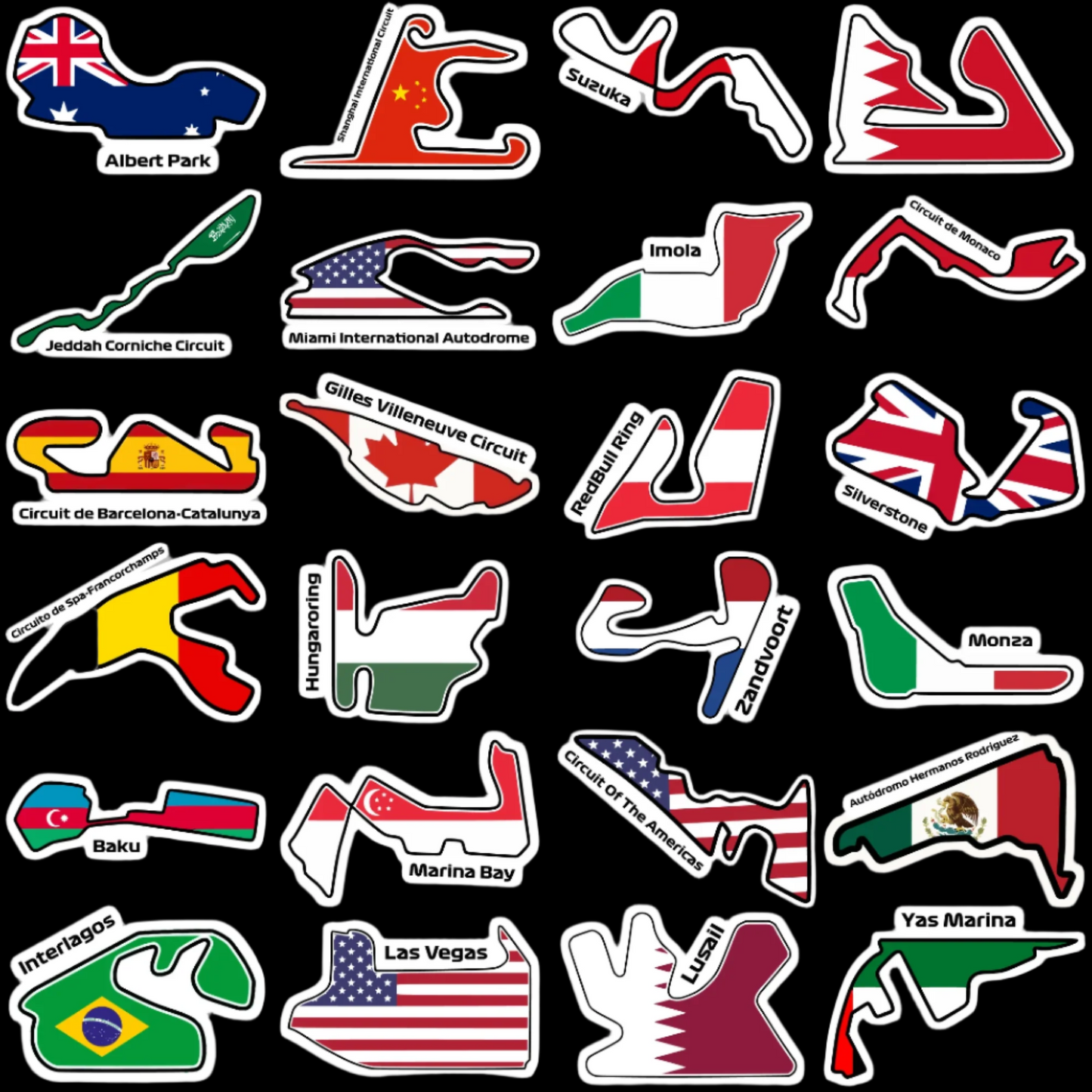 F1 Circuits Sticker Pack