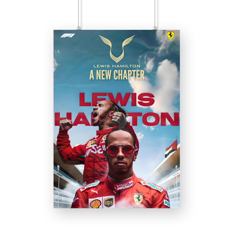 Hamilton x Ferrari - Vinyl Poster