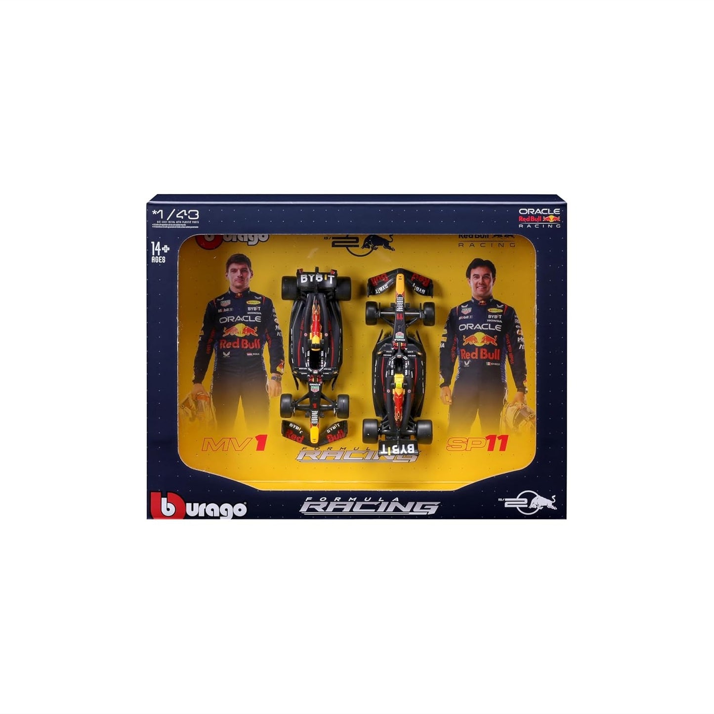 2024 RedBull RB20 set of 2 cars 1:43 diecast scale models (Bburagp Brand)