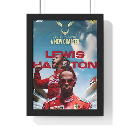 Hamilton x Ferrari - Framed Art Poster