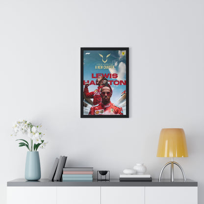 Hamilton x Ferrari - Framed Art Poster