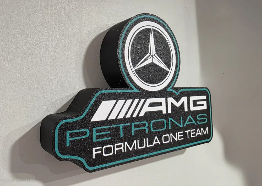 AMG Petronas Mercedes F1 Lightbox Lamp - 3D Print