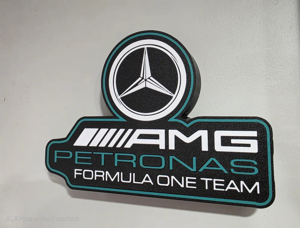 AMG Petronas Mercedes F1 Lightbox Lamp - 3D Print