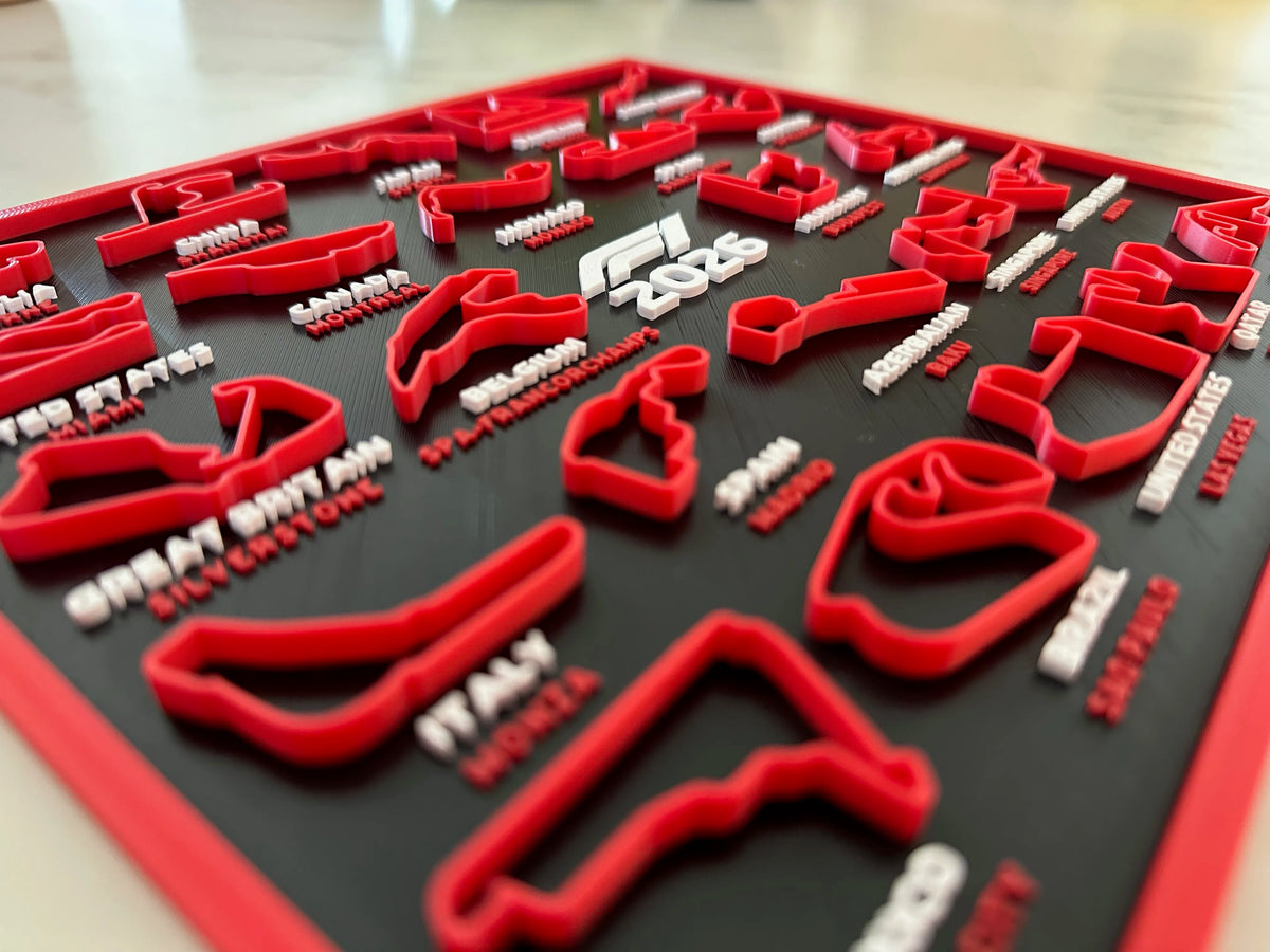 F1 2026 Race Calendar Circuit Board - 3D Print