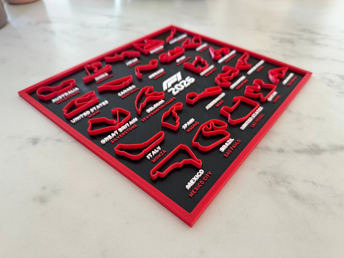 F1 2026 Race Calendar Circuit Board - 3D Print