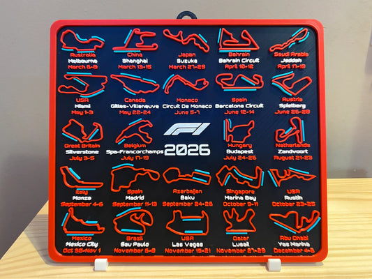 F1 2026 Race Calendar 3D Circuit Board