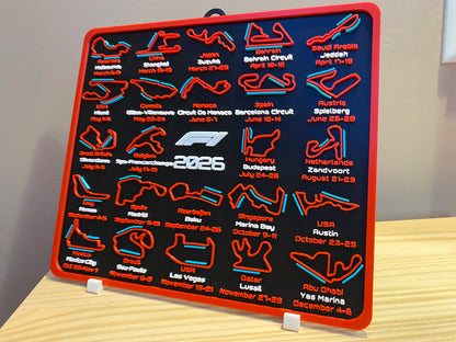 F1 2026 Race Calendar 3D Circuit Board
