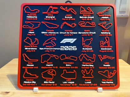 F1 2026 Race Calendar 3D Circuit Board