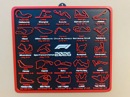 F1 2026 Race Calendar 3D Circuit Board