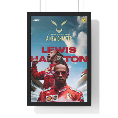 Hamilton x Ferrari - Framed Art Poster