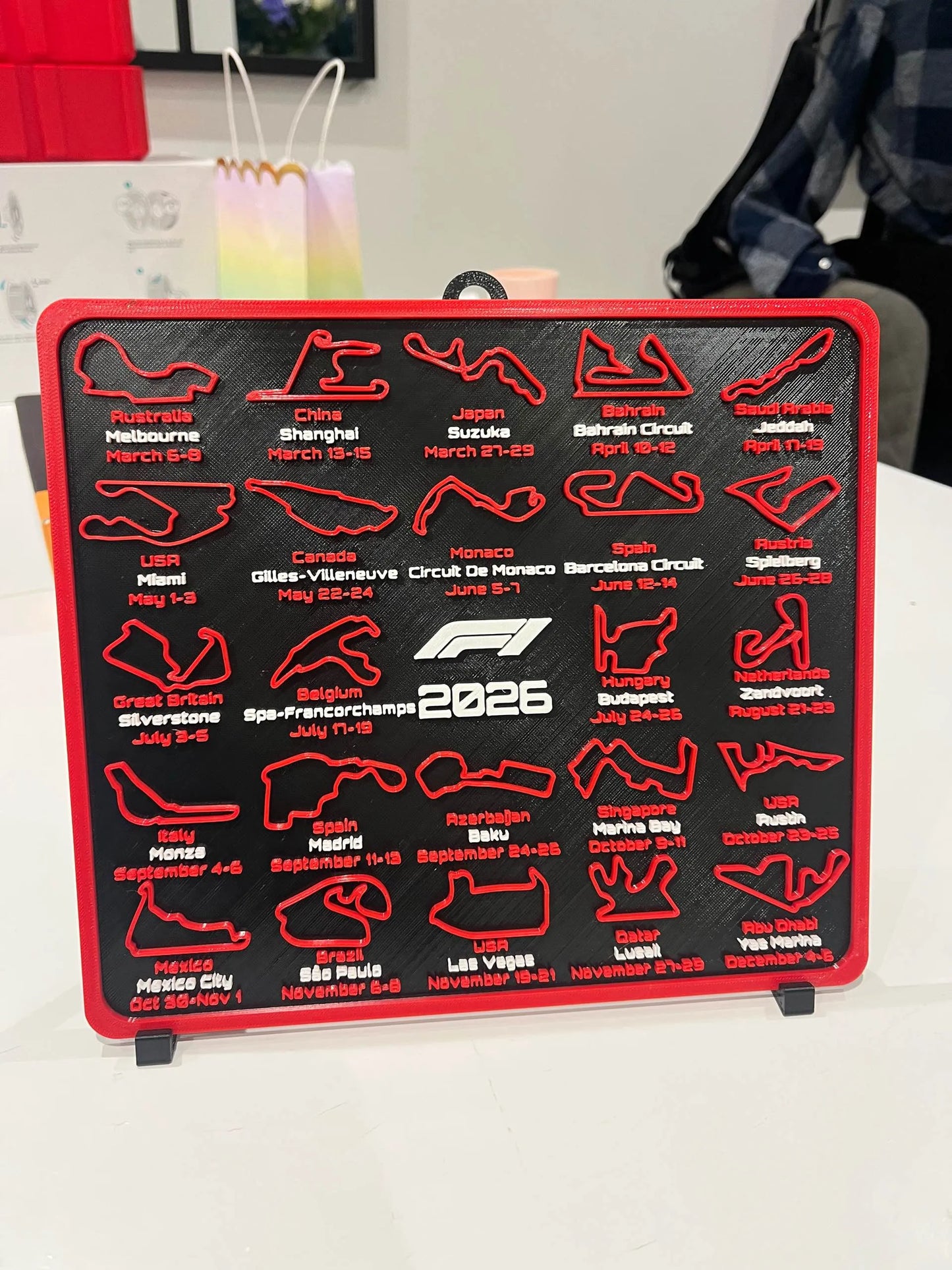 F1 2026 Race Calendar 3D Circuit Board