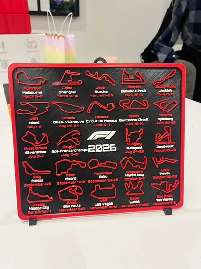 F1 2026 Race Calendar 3D Circuit Board
