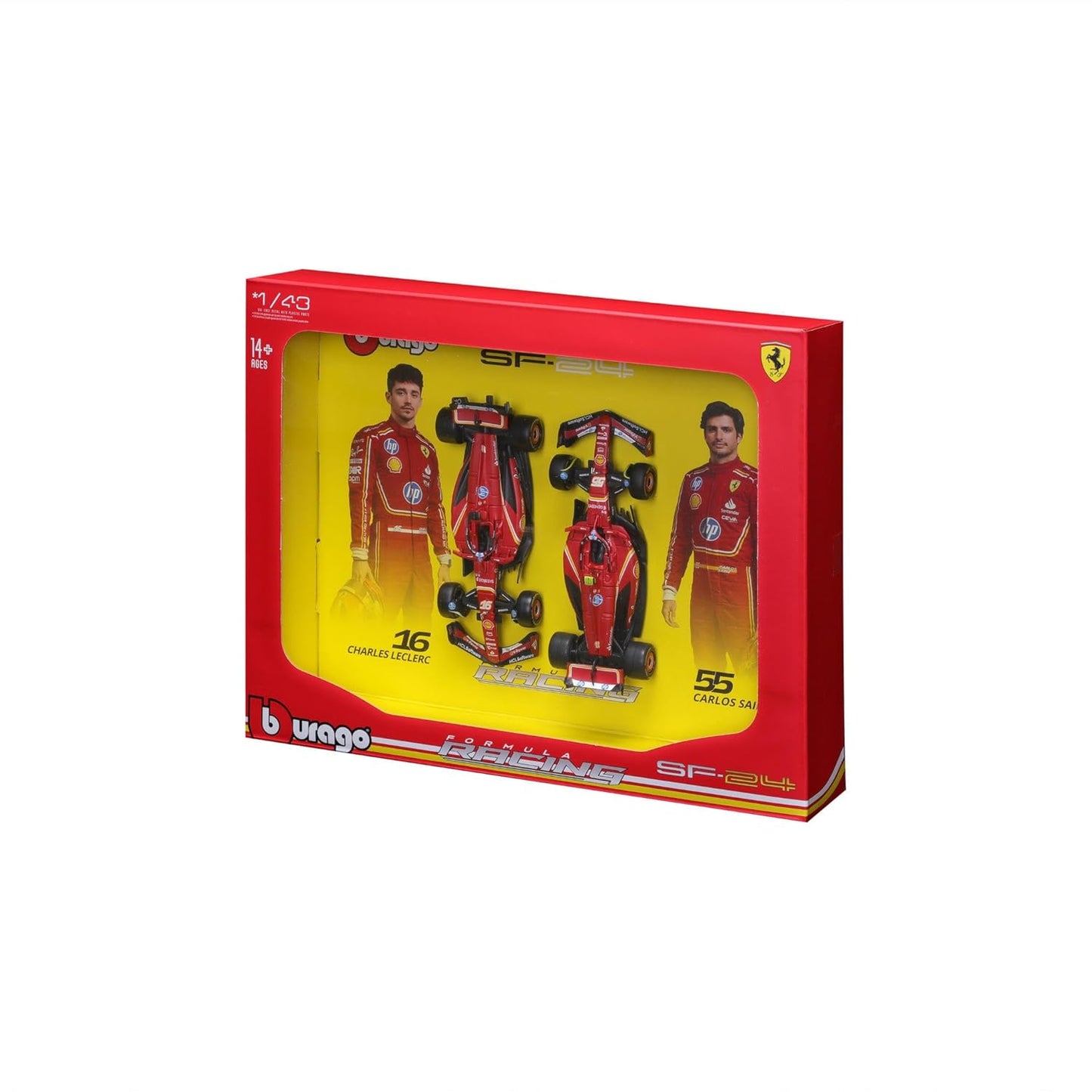 2024 Ferrari SF-24 set of 2 cars 1:43 diecast scale models (Bburagp Brand)
