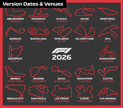 F1 2026 Race Calendar Circuit Board - 3D Print