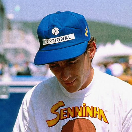 Senna wearing a Nacional cap