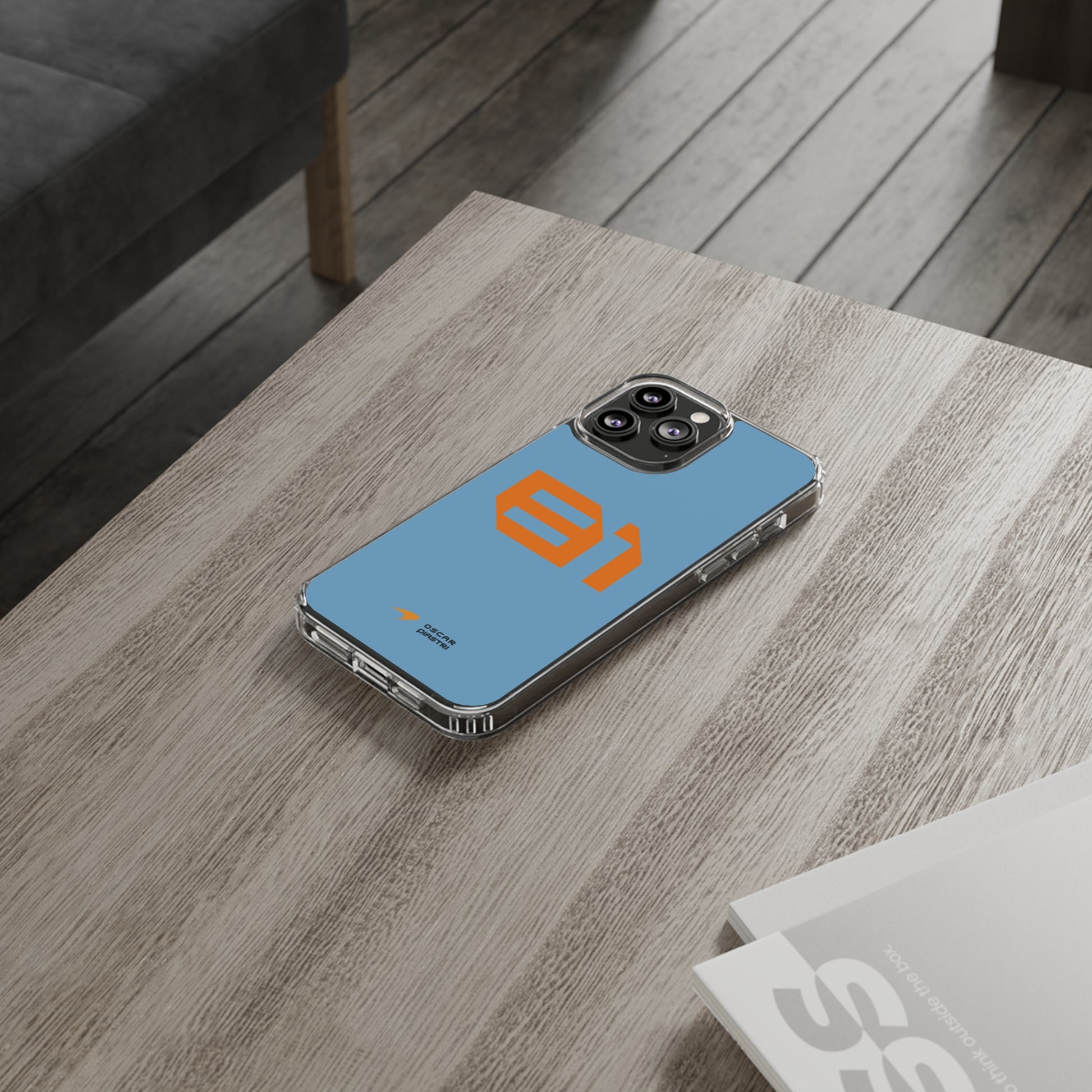 Oscar Piastri #81 iPhone case in futuristic setting