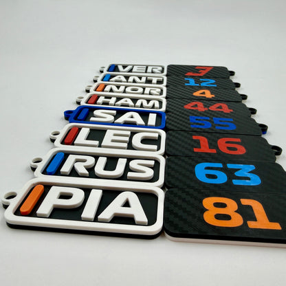F1 Driver Tag Keychains