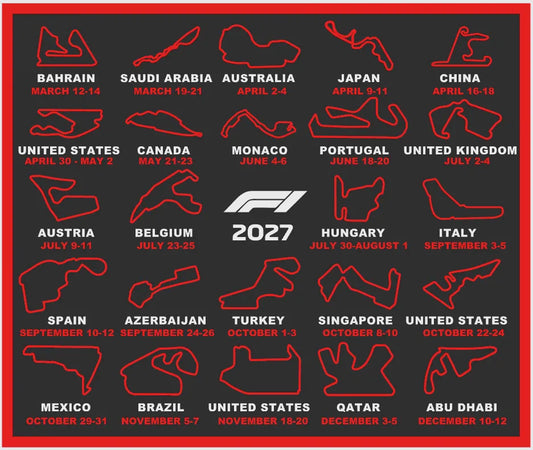 F1 2027 Race Calendar Circuit Board - 3D Print
