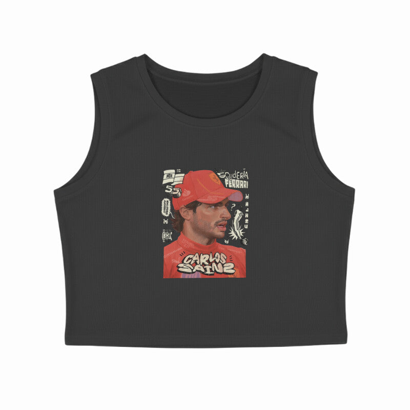 Carlos Sainz - Fan Art // Crop Tank Top