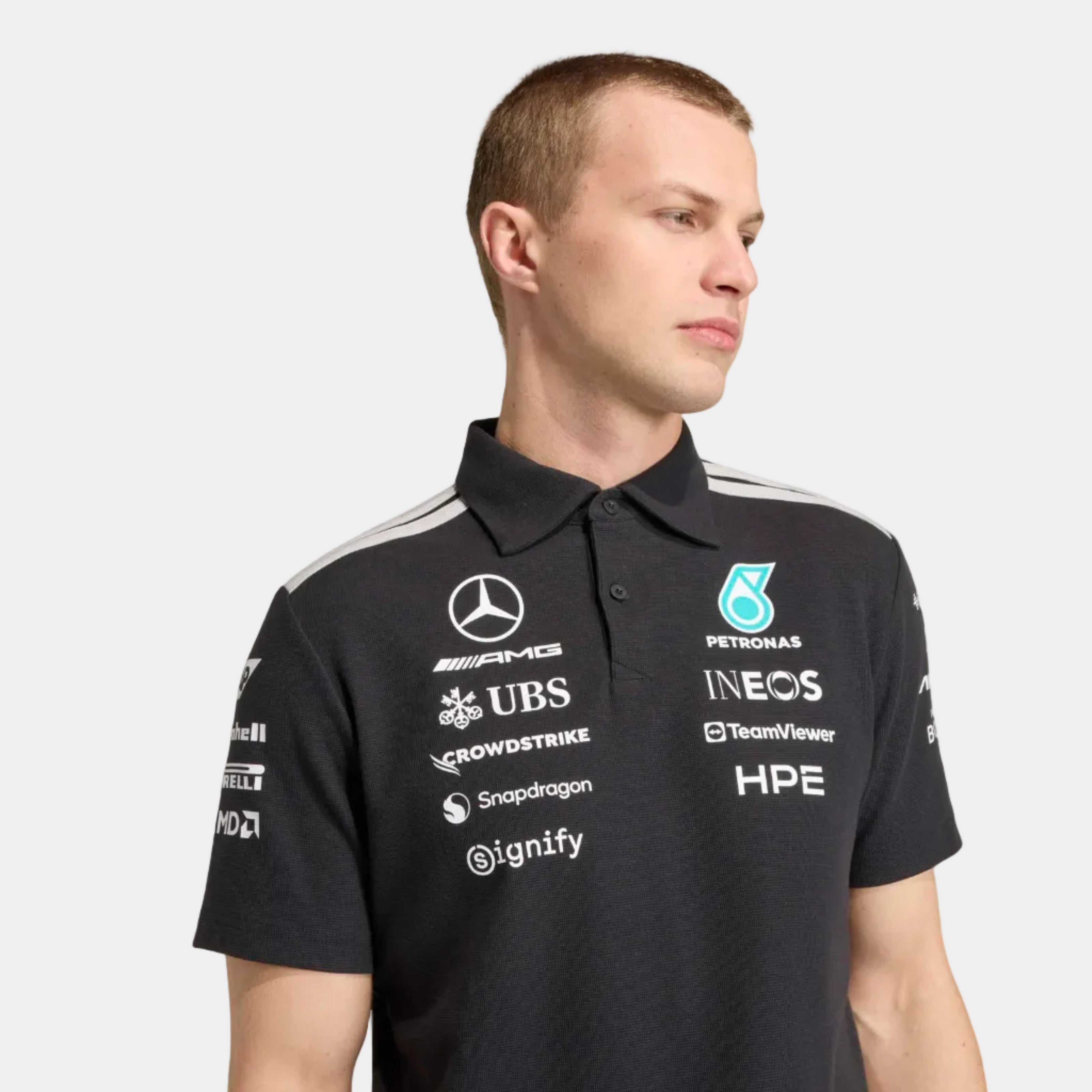 HUGO BOSS Mercedes AMG Petronas ポロシャツ Men's 2026 Team Polo Shirt - Black | Mercedes-AMG PETRONAS F1