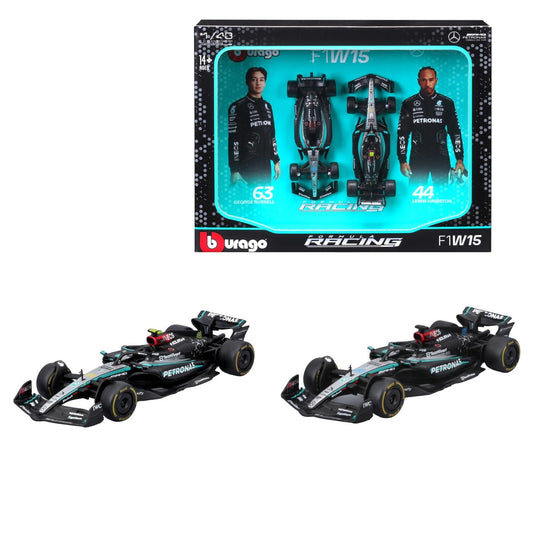 2024 Mercedes-AMG W15 set of 2 cars 1:43 diecast scale models (Bburagp Brand)