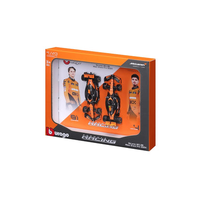 2024 MCLAREN MCL38 set of 2 cars 1:43 diecast scale models (Bburagp Brand)