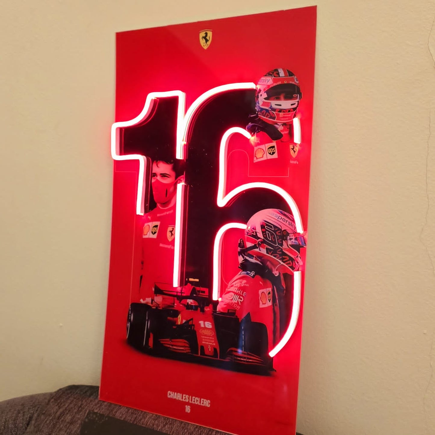 Charles Leclerc F1 Ferrari Neon LED