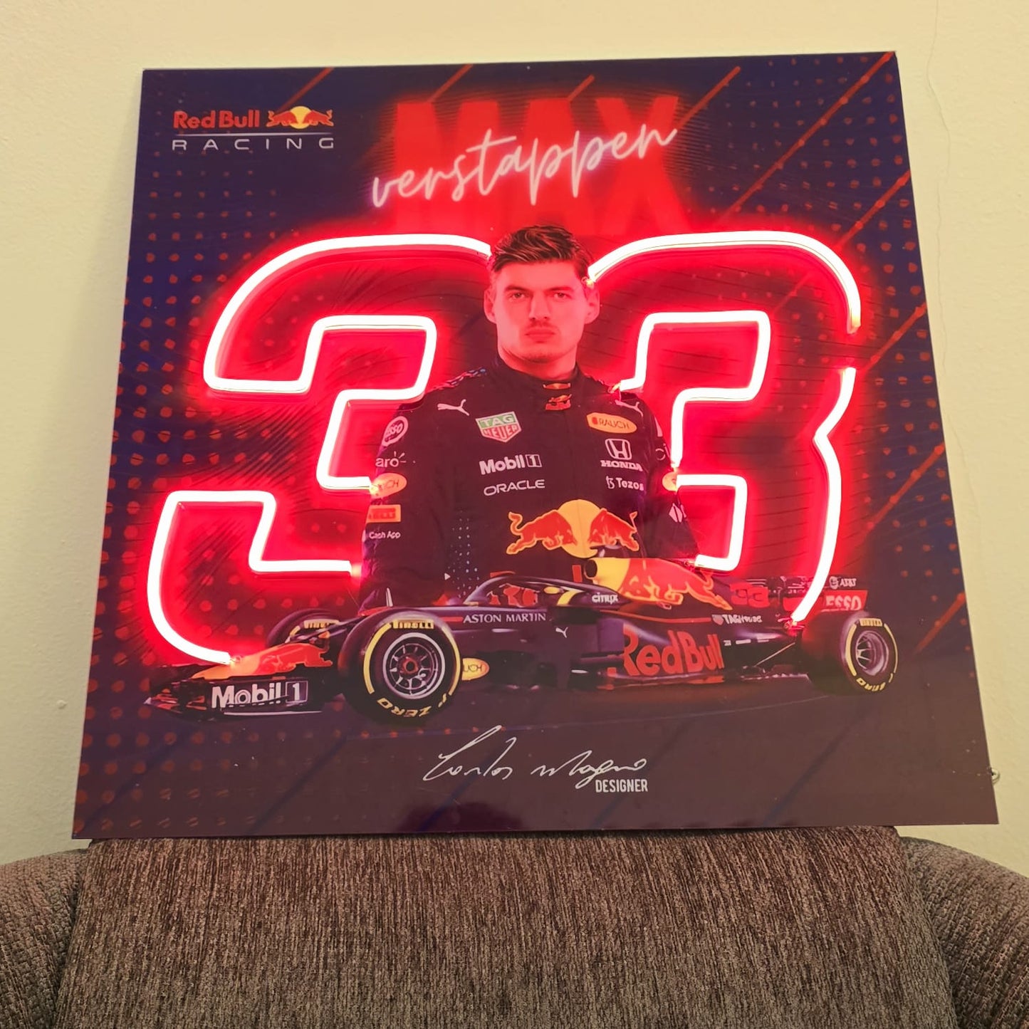 Max Verstappen #33 Neon LED