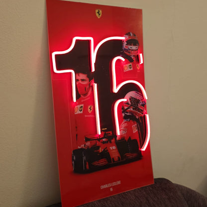 Charles Leclerc F1 Ferrari Neon LED