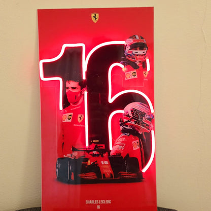 Charles Leclerc F1 Ferrari Neon LED