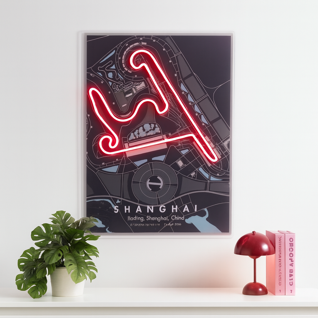 Shanghai International F1 Circuit Map – LED Neon Wall Art Neonsignsindia