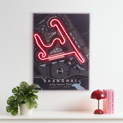 Shanghai International F1 Circuit Map – LED Neon Wall Art Neonsignsindia