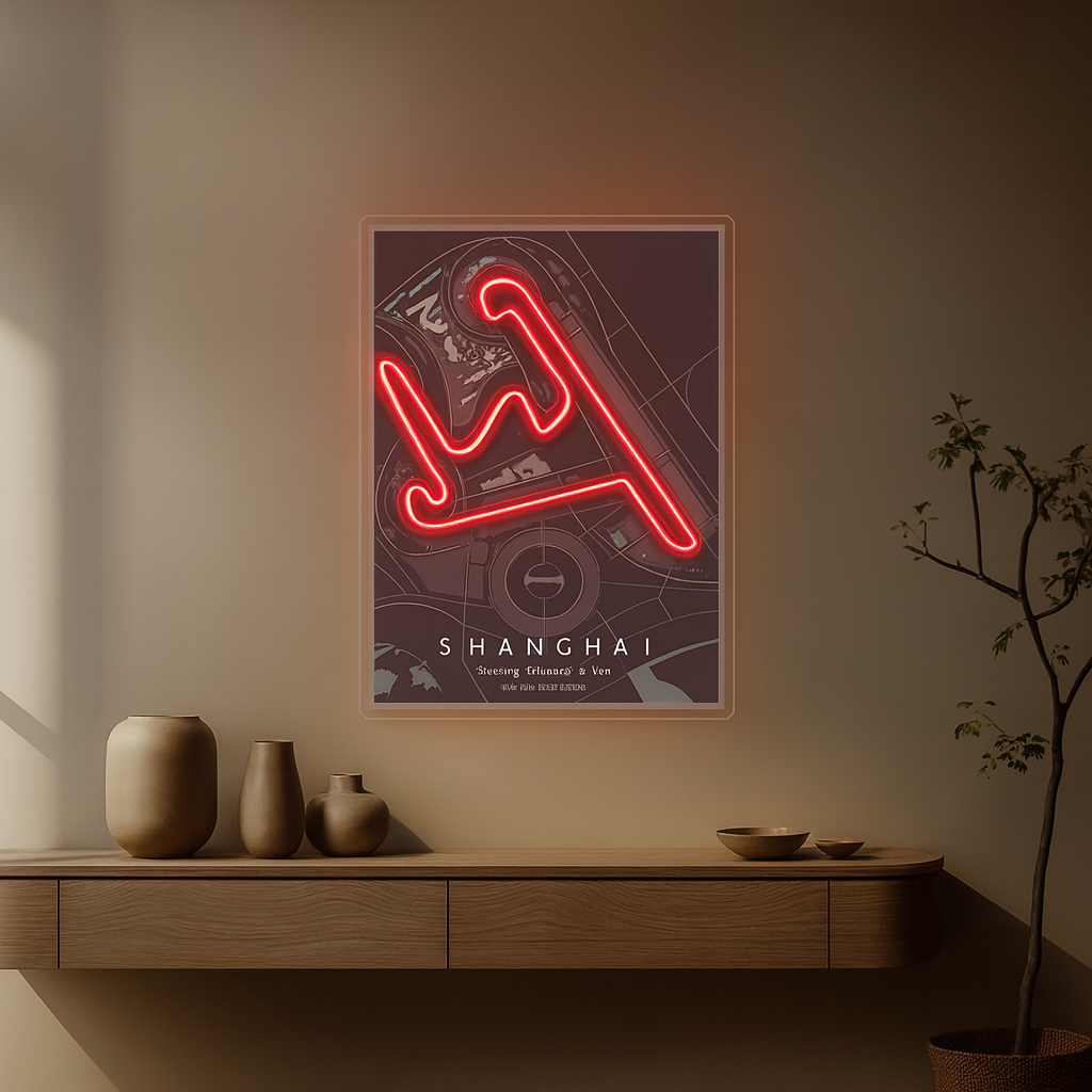 Shanghai International F1 Circuit Map – LED Neon Wall Art Neonsignsindia